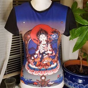 VINTAGE White Tara Thangka T-Shirt - size S/M